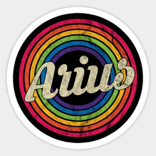 Arius - Retro Rainbow Faded-Style Sticker